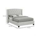 thumbnail image 3 of Elle Queen Size Bed- Tufted Wingback Headboard- Dove Gray Upholstery, 3 of 6