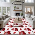 thumbnail image 3 of Red Cherry Area Rugs 6'x9', Washable Small Throw Rugs for Kitchen Dining room, Watercolor Cherries Love Heart Farmhouse Indoor Outdoor Rug Non-Slip Low Pile Carpet Runner Reversible Floor Mats, 3 of 8