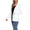 thumbnail image 4 of Long Cardigan Sweaters for Women Button Down Open Front Knit Cardigan Casual Outfits with Pockets XL White, 4 of 6