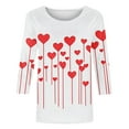 thumbnail image 4 of GA WEIHUA Flash Deals,Fashion Valentines Day Tops Shirts for Women Love Heart Print Tees Plus Size Blouse Valentine's Day Soft Outfits(Red,XXL), 4 of 5