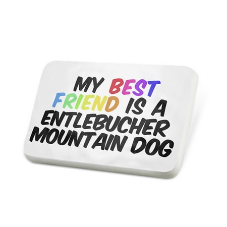 Porcelein Pin My best Friend a Entlebucher Mountain Dog from Switzerland Lapel Badge –