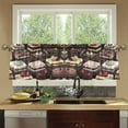 thumbnail image 4 of Yayeee Kitchen Curtains Tier Set of 2 Light Filtering 57"x36" Over Sink Window Panels, Black Chocolate Cakes, 4 of 7
