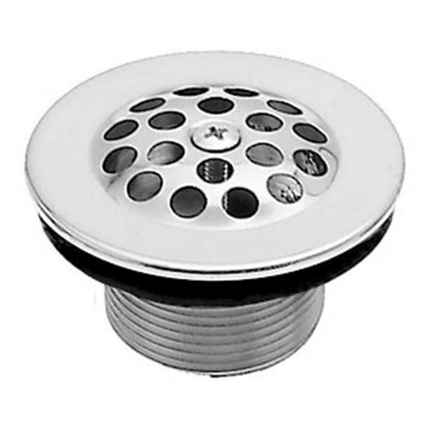 1 38 In Bath Drain With Grid And Polished Nickel Com - Bathroom Sink Stopper Screen Replacement