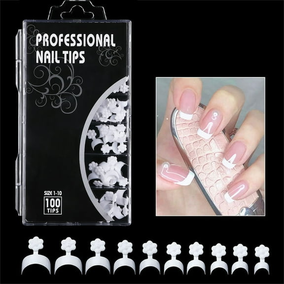 Nail Enhancement, French Nail Piece, False Nail Piece Crescent Shape Easy To Apply Artificial Nails, Short-Term Use, Adhesive Strips for Manicure, Durable and Lightweight Nail Art Accessory