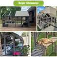 thumbnail image 5 of ZephyPaws 111 in Large Catio Outdoor Cat Enclosures,Wooden Cat House with Rest Houses,Platforms,Bridge and Waterproof UV Cover,Gray, 5 of 7