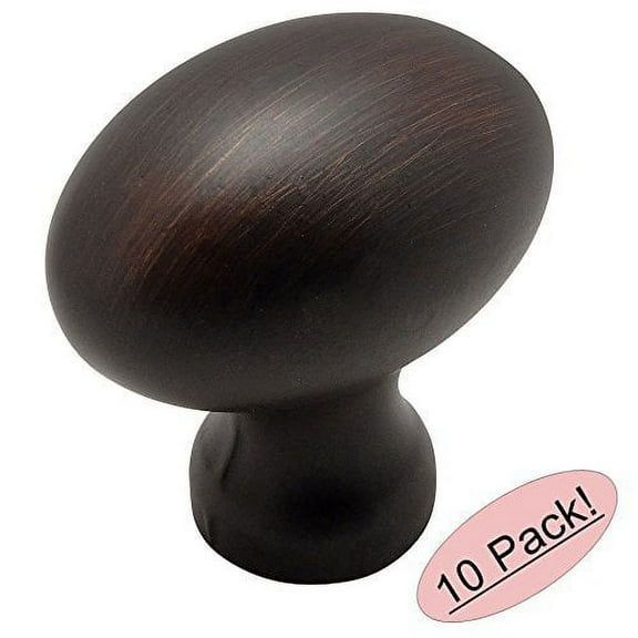 Cosmas 6022ORB Oil Rubbed Bronze Oval Oblong Cabinet Knob - 10 Pack