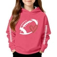 thumbnail image 4 of Fiaer Sweatshirts for Kids Game Day Hooded Sweatshirt Heart Football Graphic Hoodies Pullover Tops,Size 3-14 Years Pink 100, 4 of 4