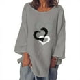 thumbnail image 1 of CEHVOM T-shirt à Manches Longues Décontracté Mode Automne Col Rond Imprimé pour Femme, 1 of 5