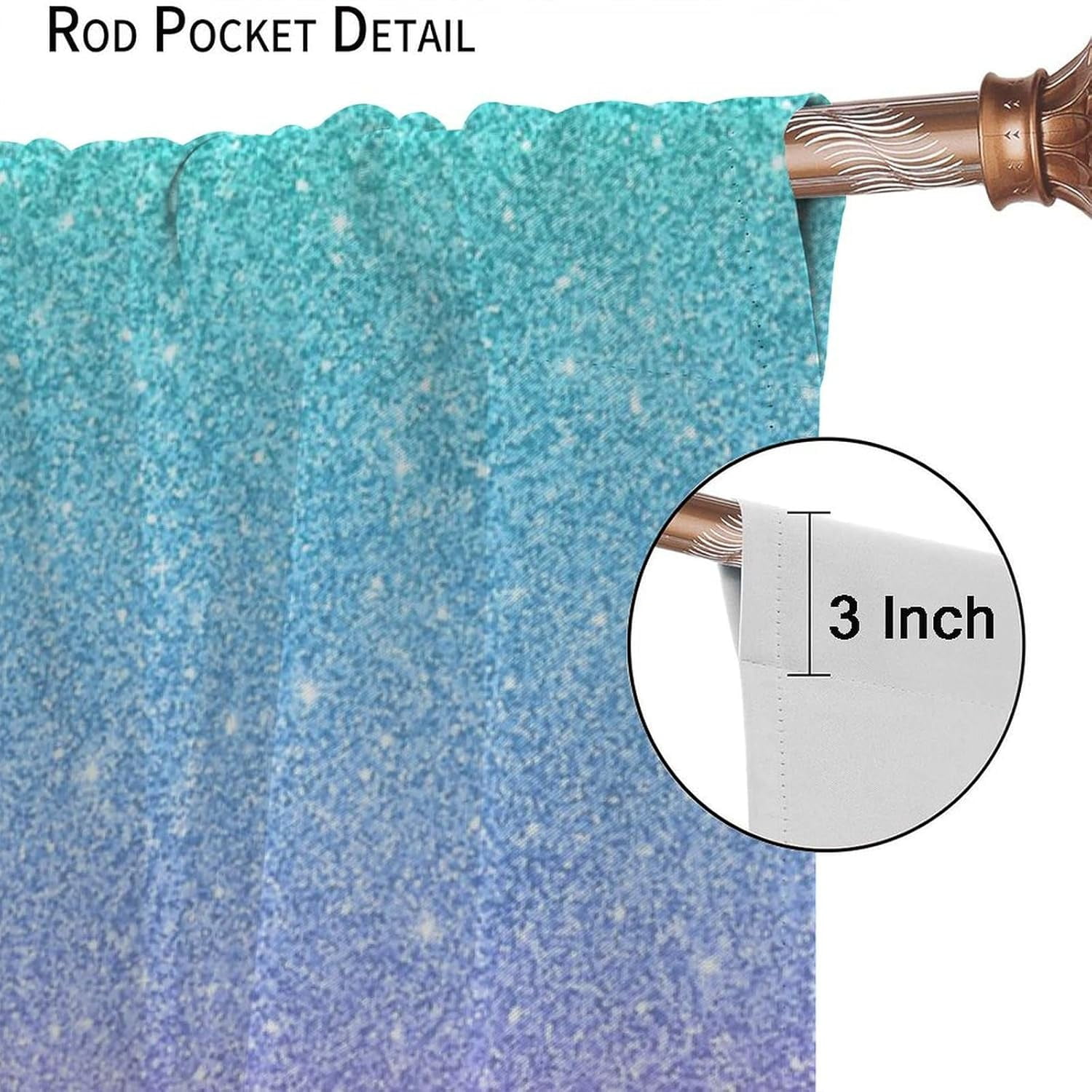 Mermaid Blackout Curtains Pink Blue Gradient Color Beautiful Fantasy Mermaid Scales Kids Girls Bedroom Living Room Bathroom Rod Pocket Decoration Window Drapes 2 Panels W42xL84in