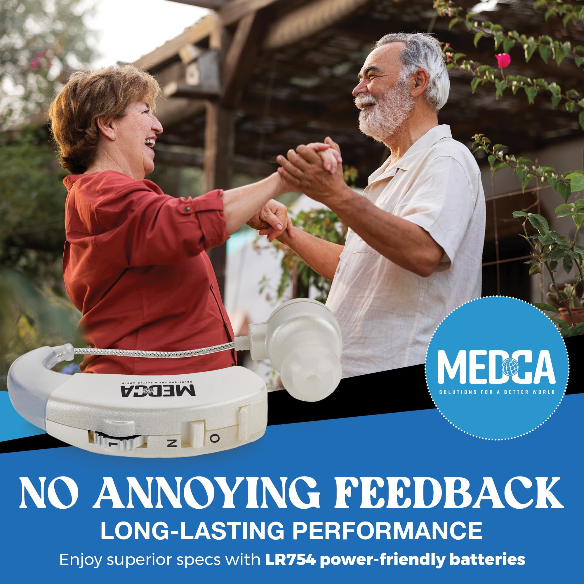 MEDca Digital Behind-the-Ear Hearing Amplifier Sound Enhancer - White