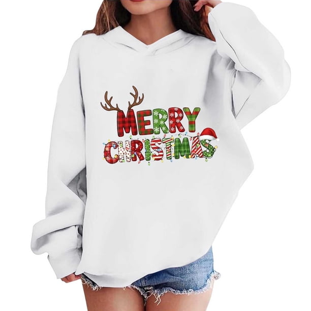 Sudaderas con capucha para niños y niñas, sudaderas navideñas con capucha para niños medianos y grandes, camisetas de manga larga, sudaderas para niños