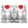 thumbnail image 7 of Yayeee Kitchen Curtains Tier Pair Light Filtering 27"x36" Rod Pocket Short Cafe Window Panel, White Streets, 7 of 7