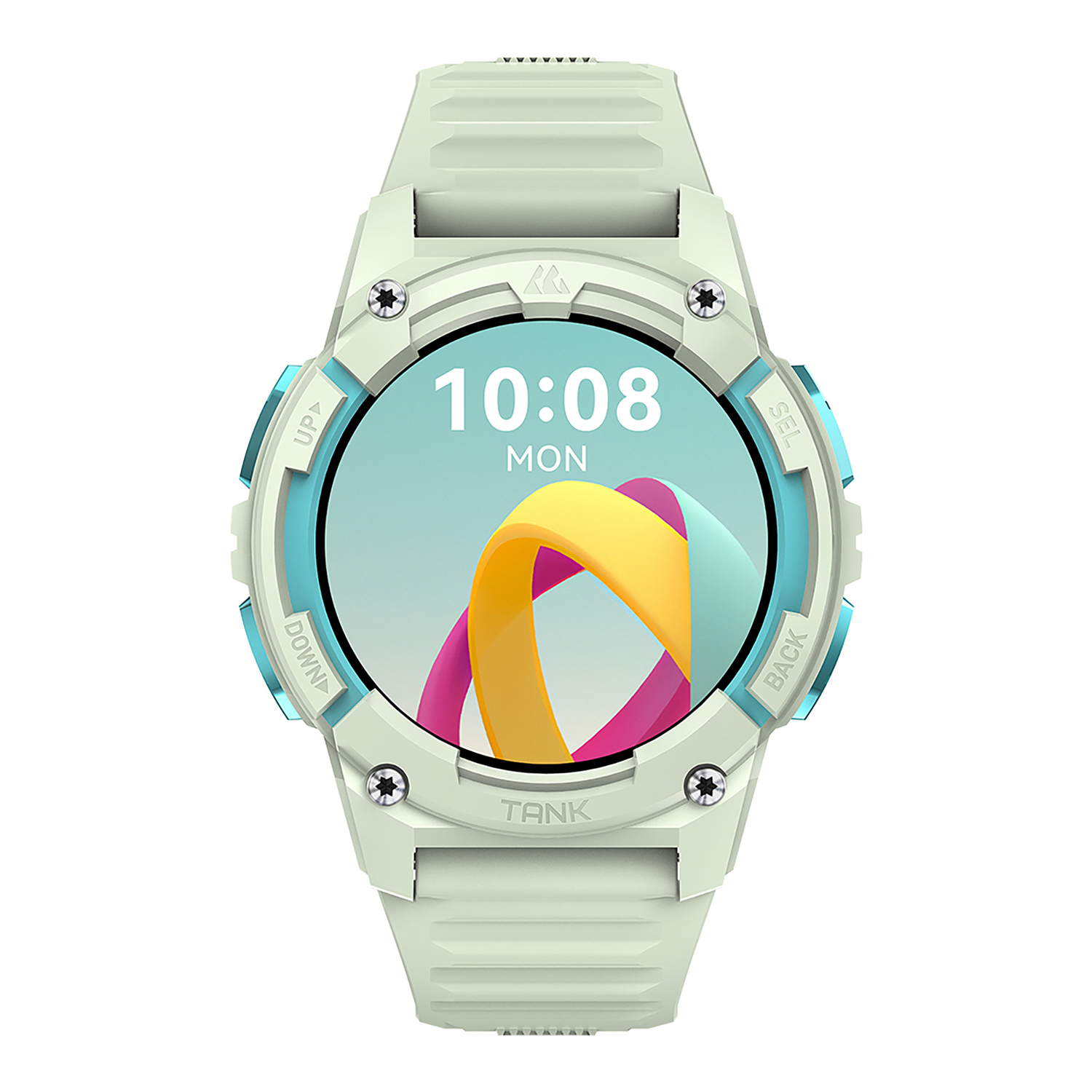 KOSPET TANK S2 1.32-In. AMOLED GPS Smartwatch with Silicone Band (Iris Green), P-S001-G