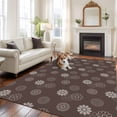 thumbnail image 3 of Brown Daisy Area Rug 5x8 Washable Rug Non Slip Modern Farmhouse Chrysanthemum Floral Large Area Rug Soft Stainresistant Indoor Floor Carpet for Living Room Bedroom Home Office Dining Room Nursery, 3 of 8