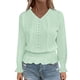 thumbnail image 2 of Ailaofu Womens Tops V Dressy Casual Neck Long Sleeve Shirts Buttons Business Casual Tops, 2 of 6
