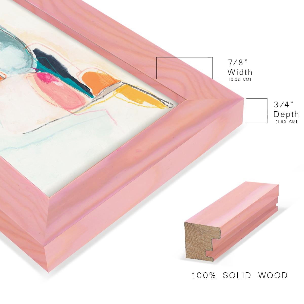 Factotum I -Framed Print w/glass-Sunset Pink