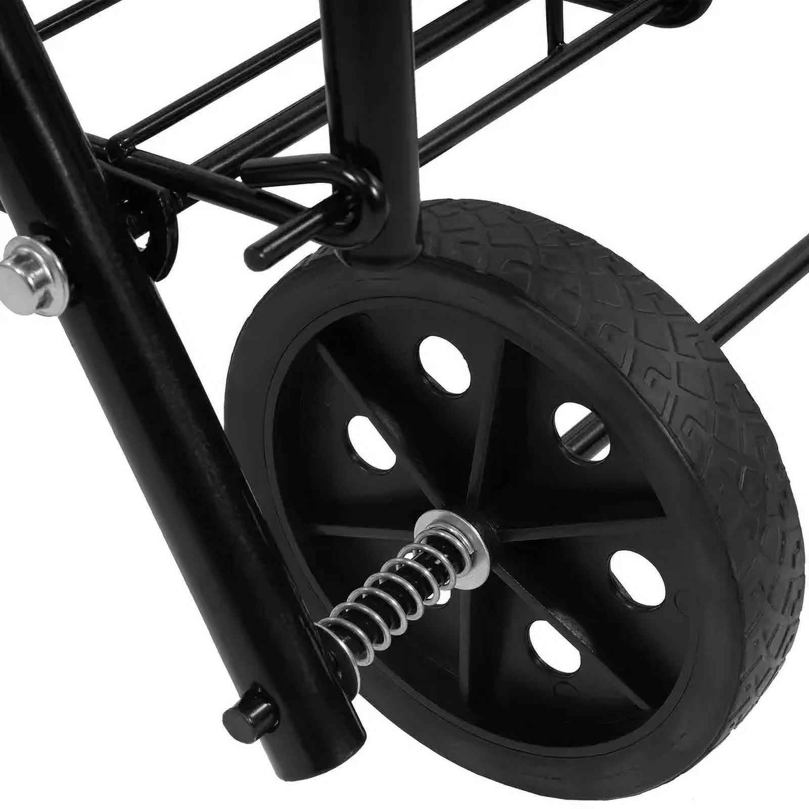 FlexWave Foldable Utility Cart，Lightweight Rolling Trolley， with Wheels, for Grocery, Laundry, and Luggage，Easy to Assemble and Store, Black