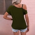 thumbnail image 6 of Fesfesfes Workout Tops for Women Short Sleeve Fashion Ladies Summer Dress Single Shoulder Solid Casual Short Sleeve Tops T Shirt for Women 10(XL), 6 of 8