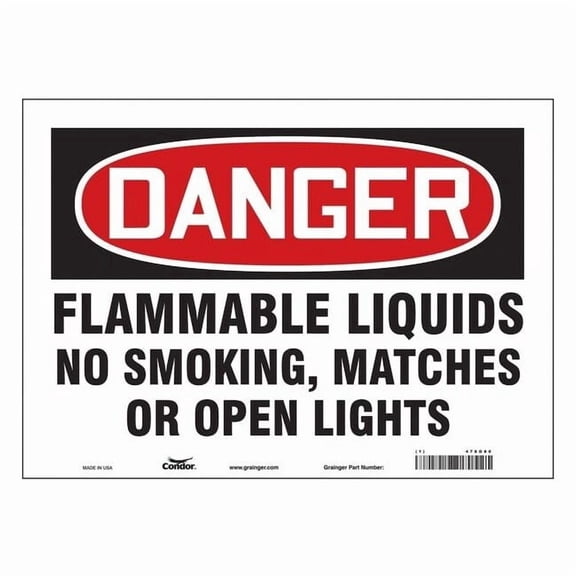 Condor Safety Sign,10 inx14 in,Vinyl 478G80