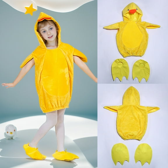 FYDUU Toddler Baby Boys Girls Animal Costume Unisex Kids Plush Sleeveless Hooded Vest Tops with Shoes Party Dress Up Halloween Costumes