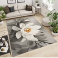 thumbnail image 2 of Vintage White Lotus Area Rug for Living Room, Art Chinese Style Indoor Non-Slip Carpet, Entrance Rug Easy to Clean with Non-Slip Backing for Bedroom Office Apartment Study 5x8ft, 2 of 7
