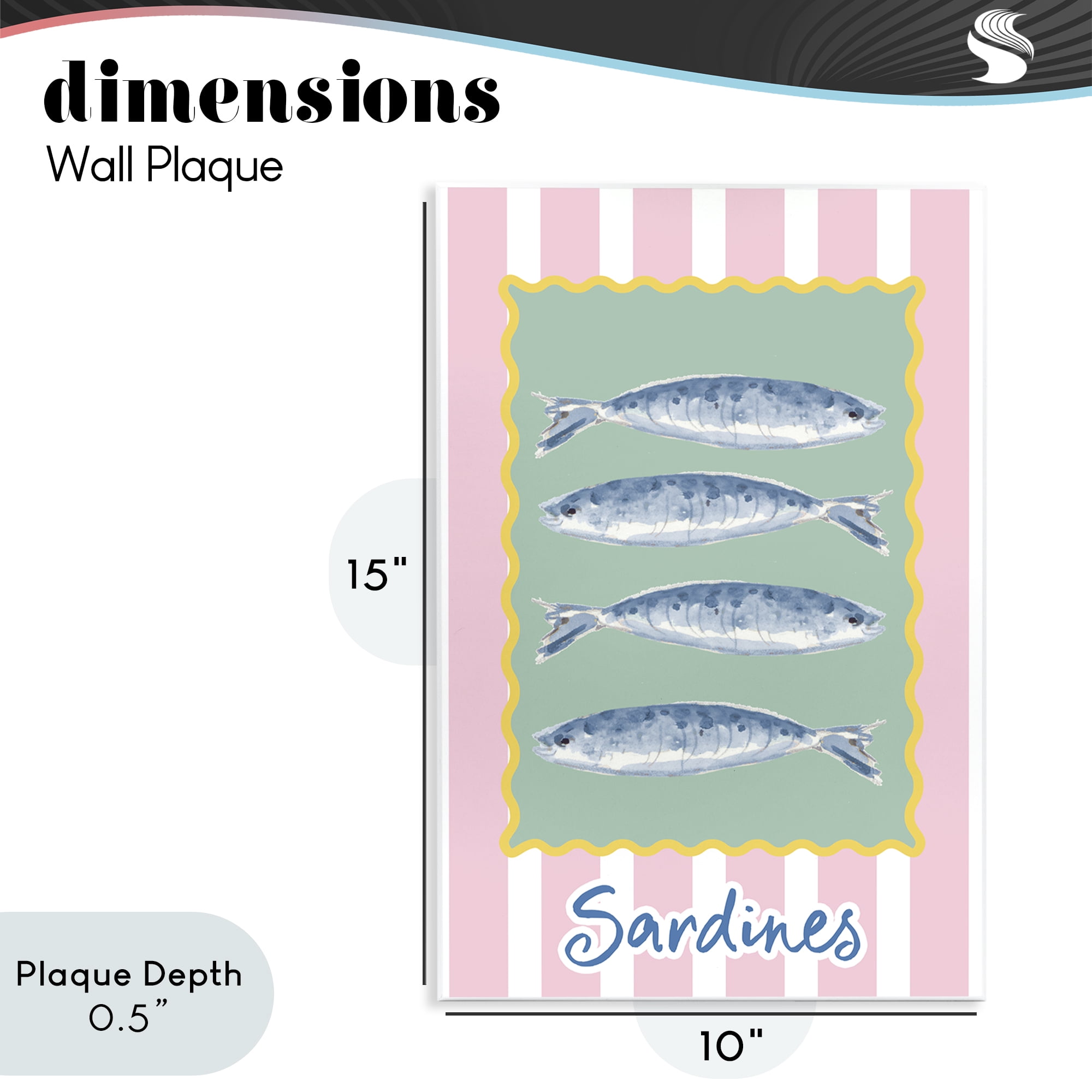 Stupell Industries Pastel Striped Sardines Wall Plaque Art, design by Patricia Pinto