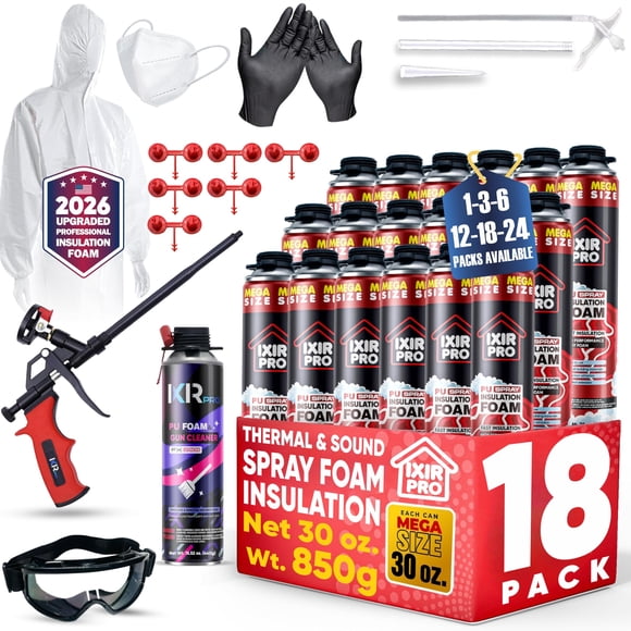 Kit aislante de espuma en aerosol ixirpro Mega, 850 g (paquete de 18)