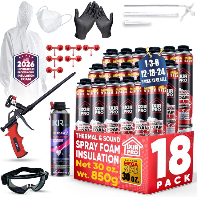 Kit aislante de espuma en aerosol ixirpro Mega, 850 g (paquete de 18)