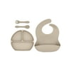 MAUMMY Silicone Feeding Set in Sand - Modern Safe Neutrals for Baby Toddlers