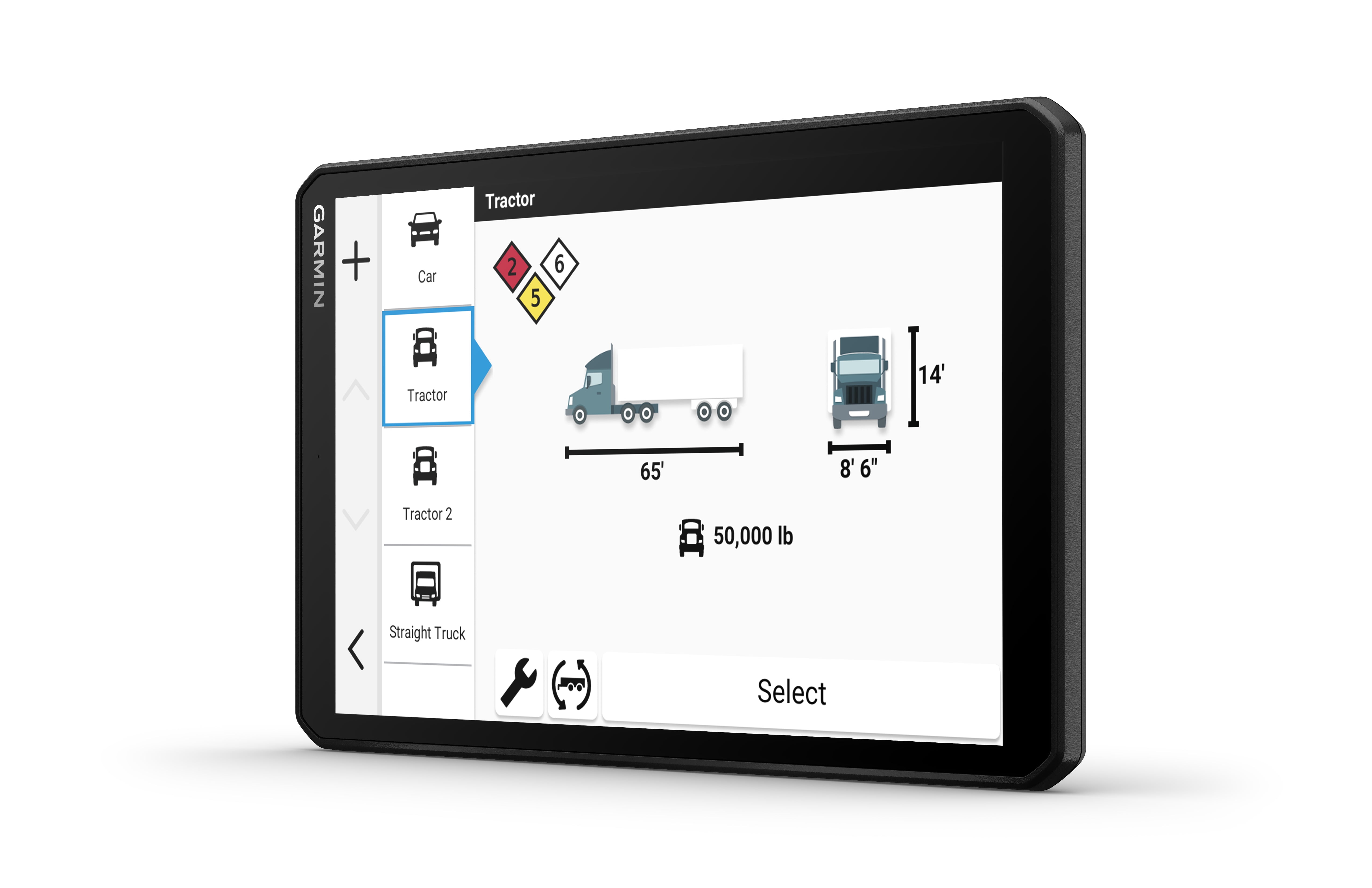 Open Box Garmin dēzl™ OTR820, Large High-Res 8” GPS Truck Navigator, Custom Truck Routing, Satellite Imagery, Wind Speed, Community-Shared Loading Docks, Truck Entrances & Parking, Dual-Orientation Display
