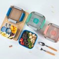 thumbnail image 4 of 1100ml 1500ml Portable Lunch Box Container 2 Layer Grid Salad Bowl Bento Boxes Salad Bowls Lunch Box Lunch Container for Food Green 1100ml, 4 of 6