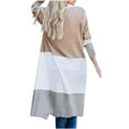 thumbnail image 5 of Fesfesfes Loose Cardigan Ladies Paneled Contrast Striped Pocket Cardigan Long Jacket Sale on Clearance, 5 of 7