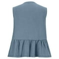 thumbnail image 5 of Women's Y2k Tie Front Denim Vest V Neck Ruffle Hem Sleeveless Peplum Jean Top Shirt,Womens Denim Tie Front Tops Babydoll Peplum Puff Sleeve Jean Shirts Crew Neck Summer Casual Bow Blouses, 5 of 7