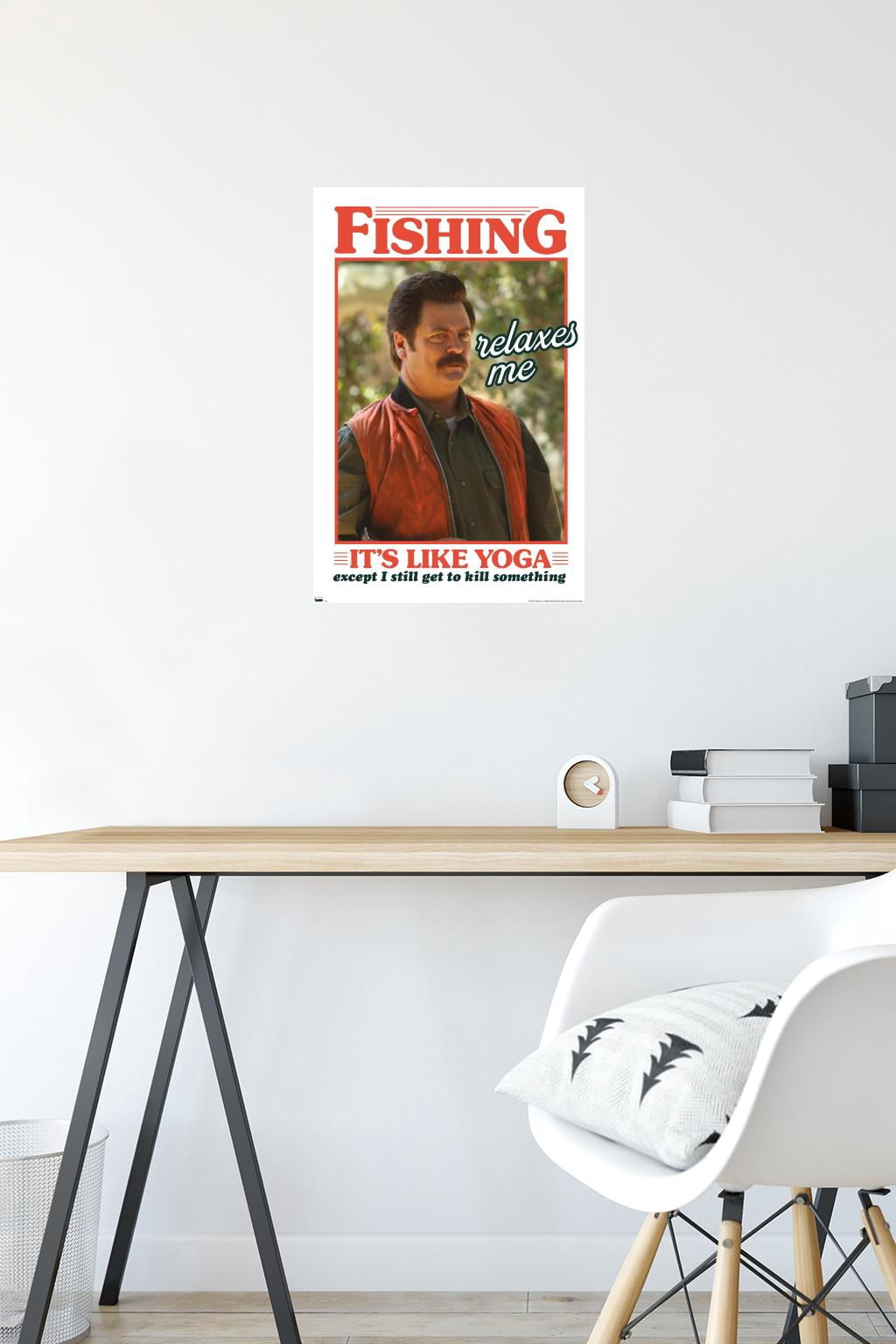 Parks and Recreation - Ron Swanson Fishing Wall Poster, 14.725" x 22.375"