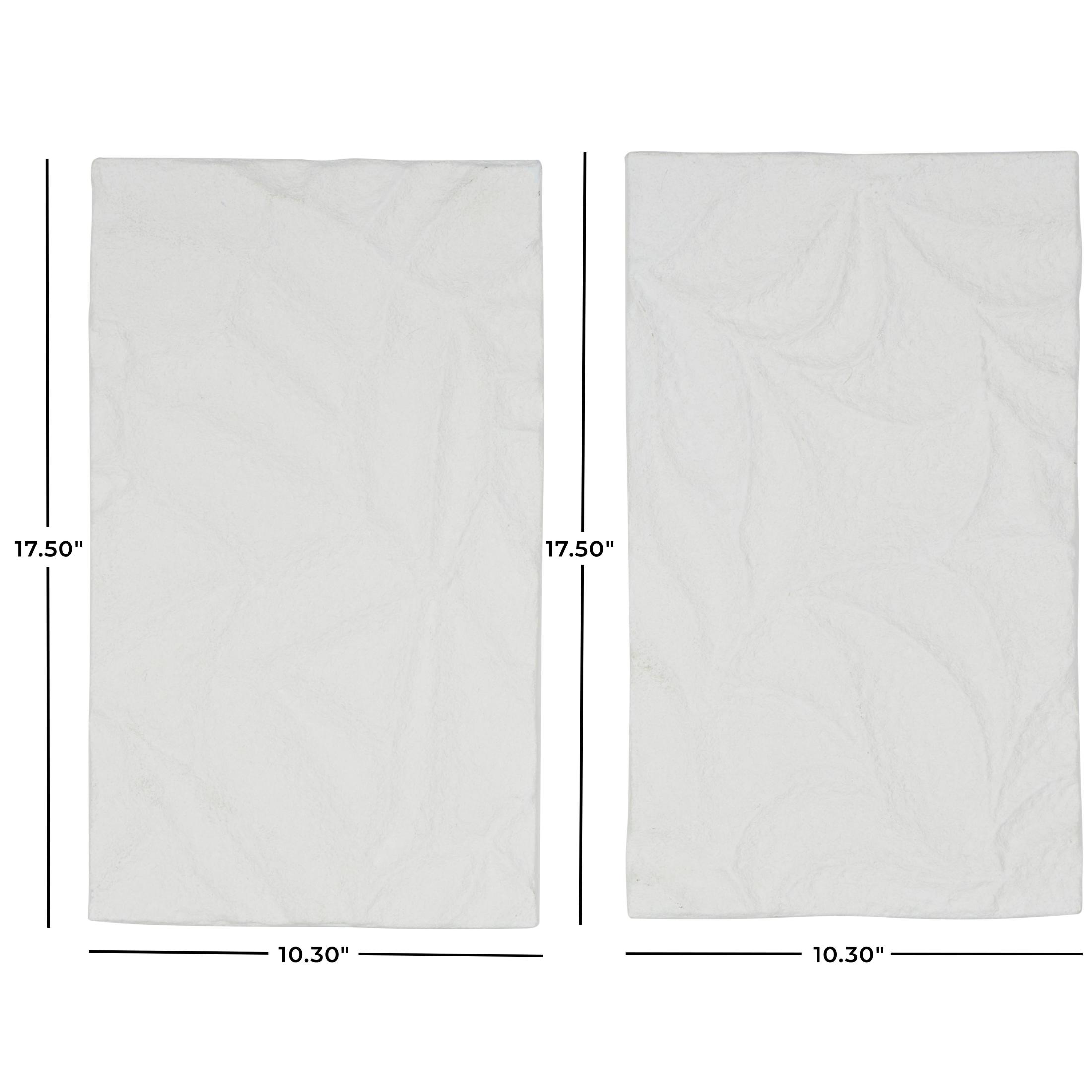 DecMode White Metal Embossed Leaf Wall Decor (2 Count)
