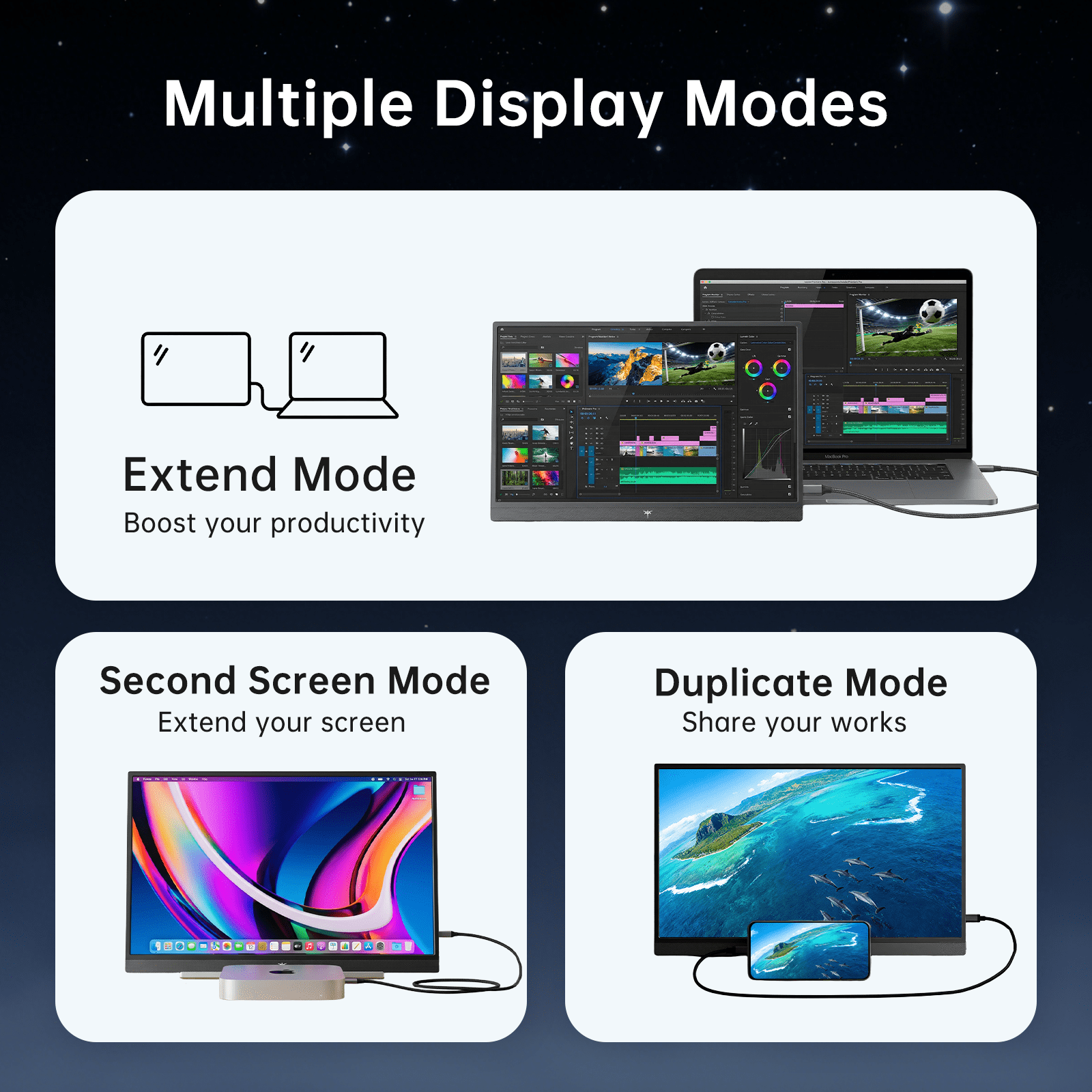 KTC Portable Monitor 15.6 Inch, FHD 1080P Travel Laptop Monitor Extender with USB-C HDMI, Ultra-Slim IPS HDR Display with Speakers, Second Monitor Screen for Laptop Phone Xbox Mac Switch, Black H15F9