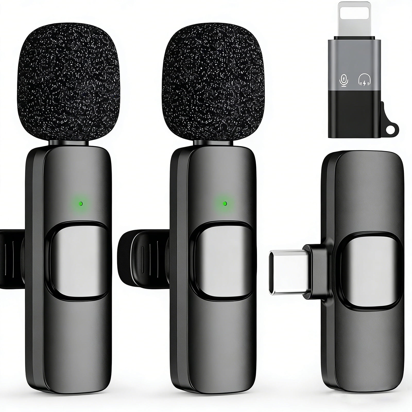 K9 Wireless Lavalier Microphone - Mini Noise Reduction Professional Lapel Mic, Compatible with iPhone, Android Phones & Tablets
