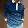thumbnail image 2 of Eashery Mens Blouse Shirt Turn Down Collar T-Shirt White Button Down Shirt Men Men Polo T Shirts Blue 3XL, 2 of 5