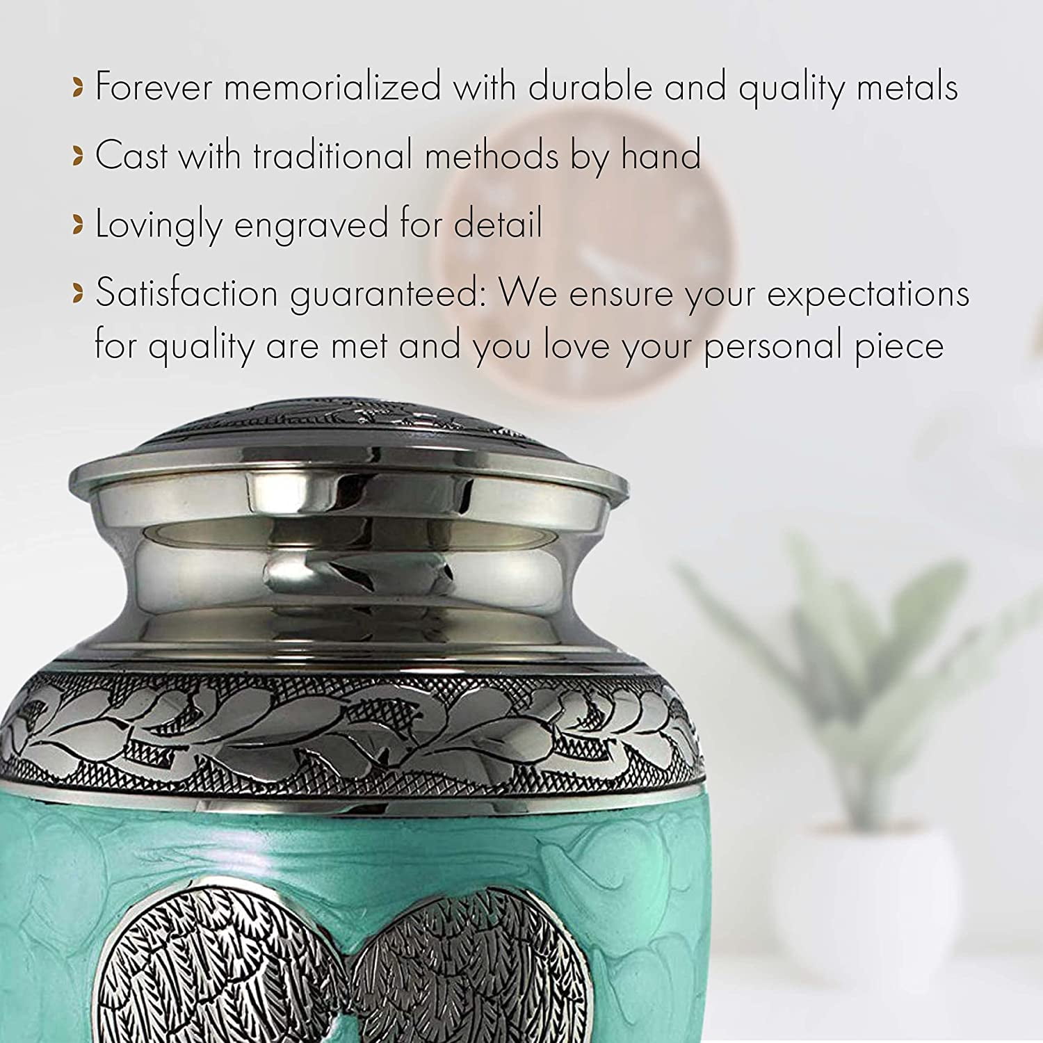 Green Loving Angel Urns for Cremation Ashes Large Urn XL or Small Keepsake Urns for Adult Cremation Ashes & Urns for Human Ashes for Home or Burial Cremation Urns