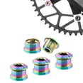 thumbnail image 3 of 4x Tornillos de plato de bicicleta Tornillos de rueda de cadena de disco doble simple Aleación de titanio para color de 5 a 6 mm Cola Pernos de plato de bicicleta, 3 of 8