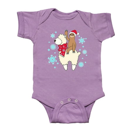

Inktastic Christmas Cute Sloth and Llama Gift Baby Boy or Baby Girl Bodysuit