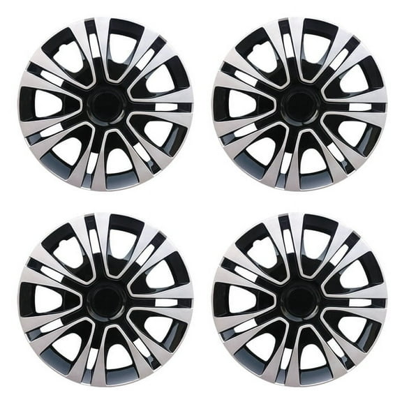 MYJTOPUS 4 pack 15 inch Universal Hubcap Wheel Covers， Silver