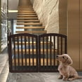 thumbnail image 5 of Freestanding Pet Gate, Wide Dog Gates, Panel Dog Gate, Dog Fence Indoor Puppy Gate with 3 Foot Supporters for Living Room, House, Doorways, Stairs, Brown, 5 of 5