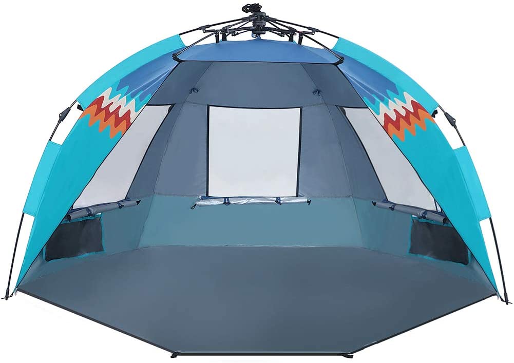 Hang Ten Beach Tent EasyUp Beach Cabana Tent Instant Sun Shelter