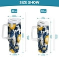 thumbnail image 6 of Yayeee 40oz Stainless Steel Tumbler with Straw and Handle Double-Wall Insulated Travel Water Bottle, Beige Plaid Lemon, 6 of 8
