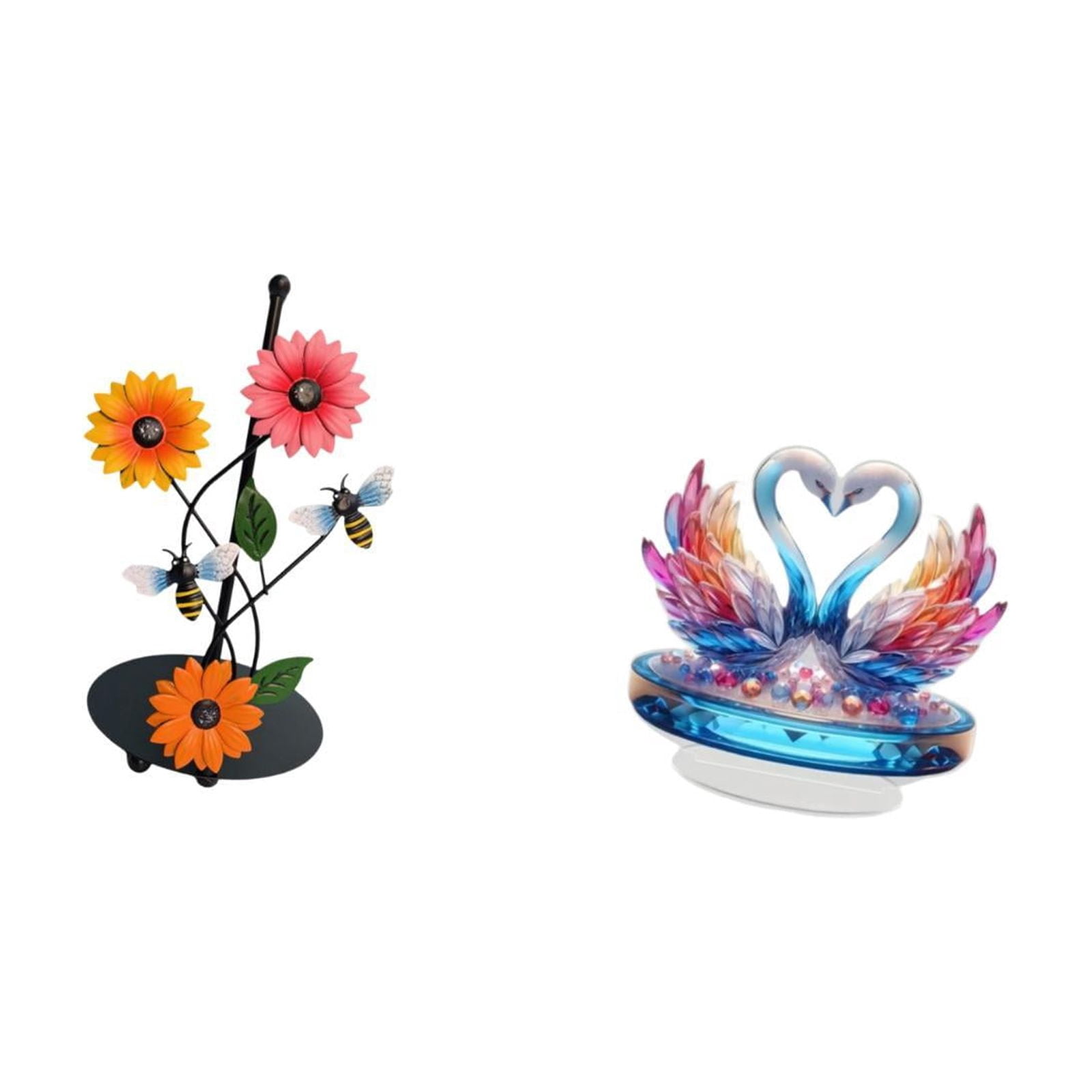 Fiocias Toilet Paper Holder Paper Towel Holder Countertop Swan Sculpture Statue Goose Acrylic Crafts Iron Material Suitable for Room