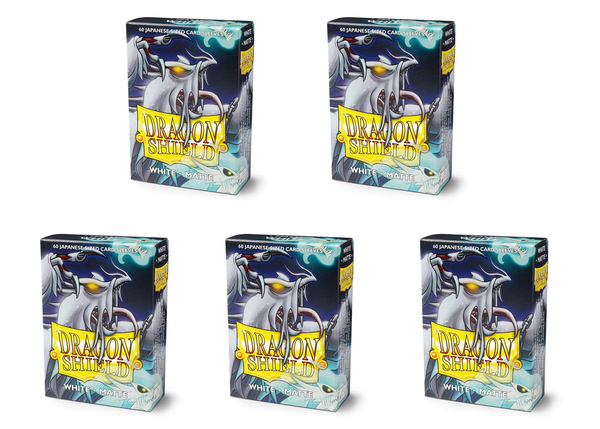 5 Packs Dragon Shield Matte Mini Japanese White 60 ct Card Sleeves Value Bundle!