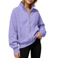 thumbnail image 2 of Ruyang Kids Zip Up Hooded Sweatshirt Long Sleeve Jacket Pockets Loose Coat Fall Warm Outerwear for Girls, 2 of 7