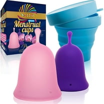 Talisi Reusable Menstrual Cup with Collapsible Silicone Foldable Sterilizing Cup Set of 3 Large Small Sizes Silicone Soft Cups with Sterilizer Feminine Hygiene Period Cup Tampon and Pad Alternative