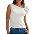 thumbnail image 1 of Timegard Womens Tank Tops Sleeveless Knot Strap Solid Color Comfy Slim Casual Cropped Tee Blouse Summer, 1 of 7